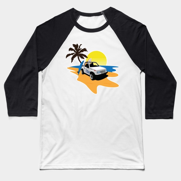 Beach Tracker Baseball T-Shirt by AutomotiveArt